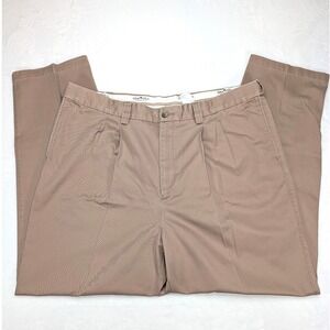Oak Hill Men's Pleated Khaki Dress Pants Size 46x34‎ tan